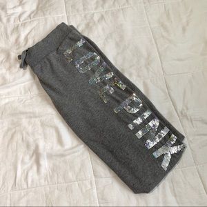 Victoria’s Secret Pink Grey Sequin Sweatpants